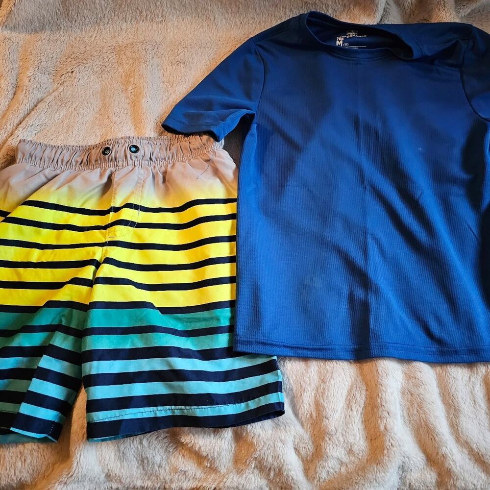 boys swimsuit and swim shirt
